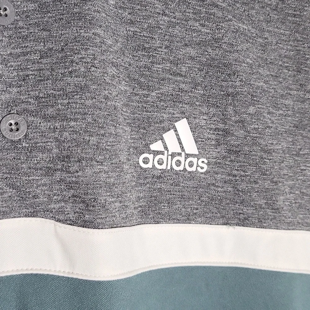 Adidas Mens Medium‎ Novelty Colorblock Jersey Golf Polo Shirt Preppy Sports